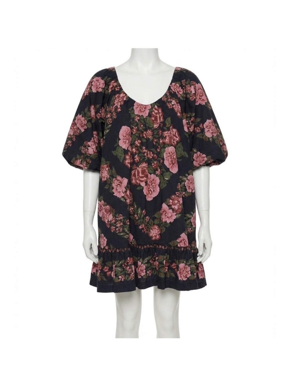 Cleobella Haley Dress Juliet Floral Black Boho Ruffle Mini Size Small NWOT - Picture 7 of 12